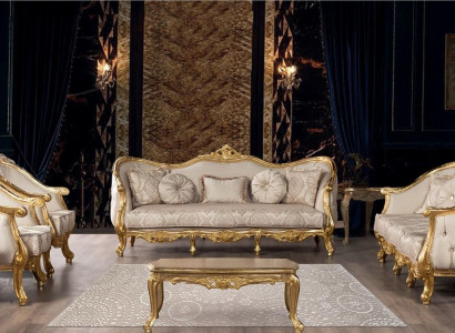 Couch Classic Luxury Living Room Sofa Set 3+3+1+1 Seater Coffee Table